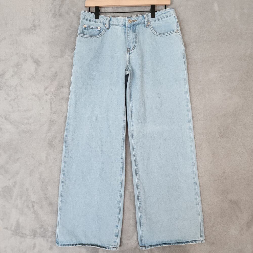 Edikted light wash wide leg baggy jeans Mid Rise 90s off duty model 30x29.5